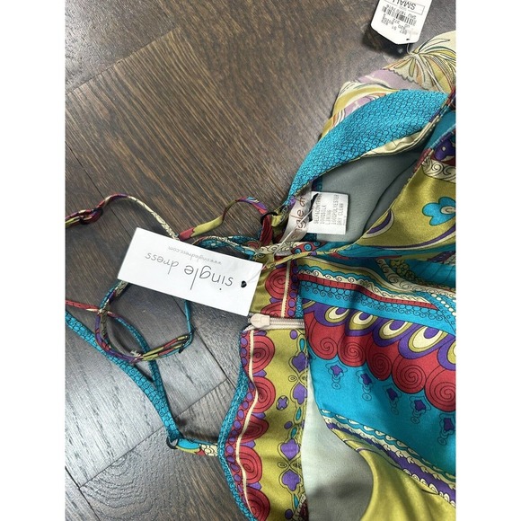 NWT~ SINGLE Brand 100%Silk Exotic Print Maxi Long Dress ~ S - Picture 10 of 12